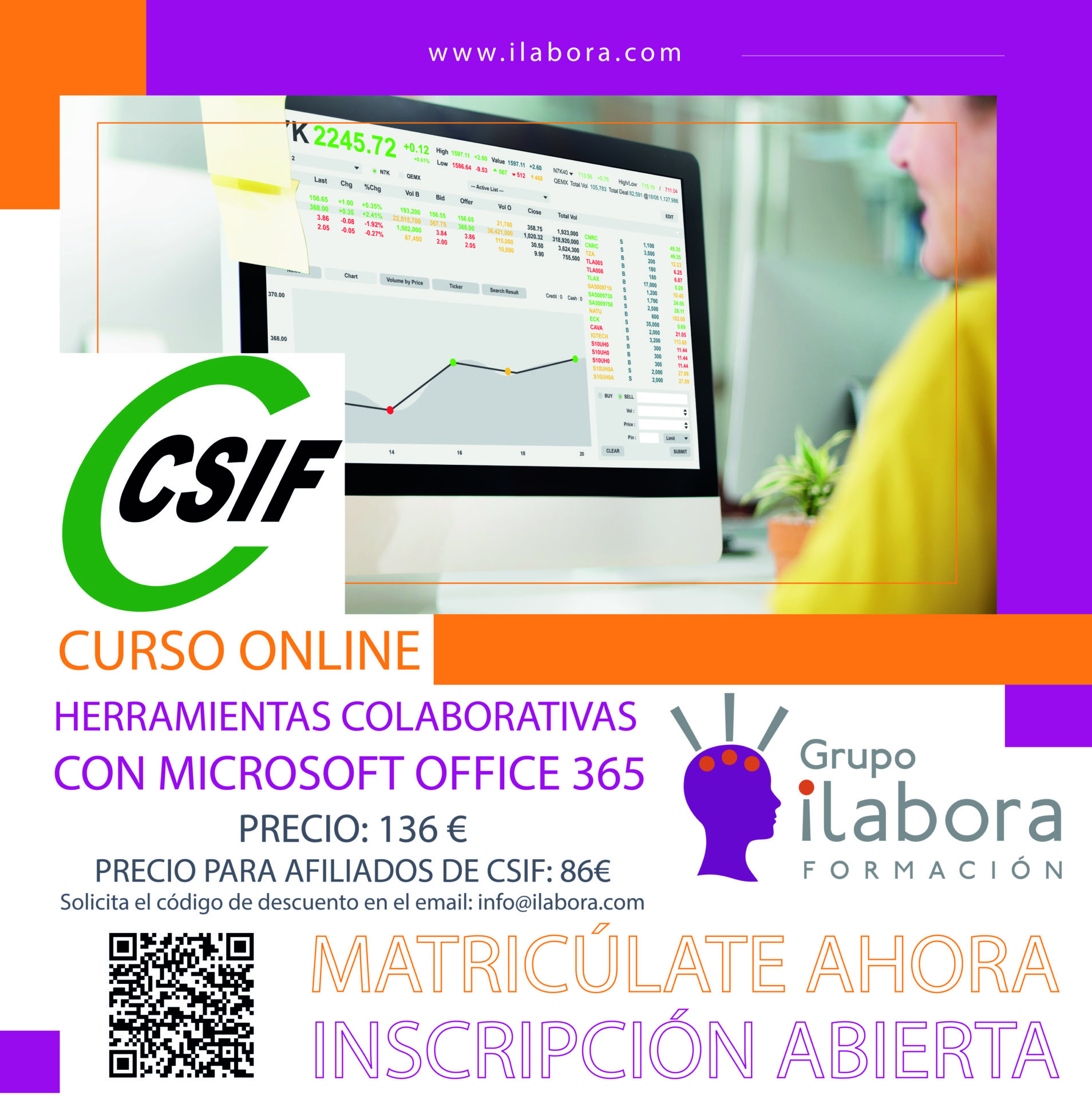 Curso online de Herramientas Colaborativas con Microsoft Office 365 en colaboración con el sindicato CSIF